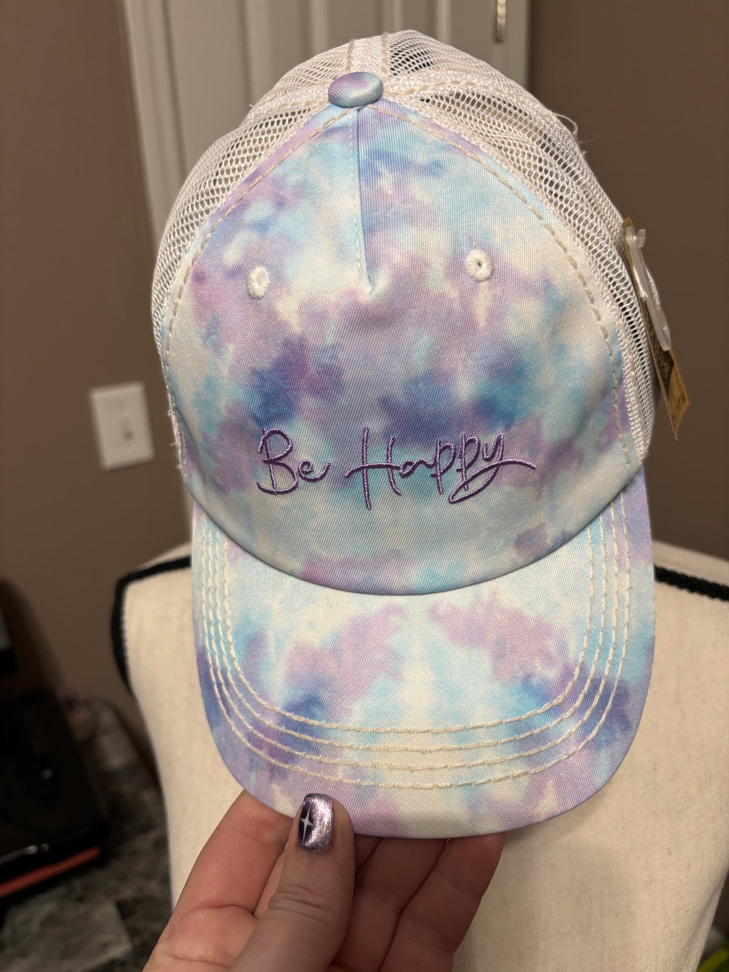 Be happy blue ballcap