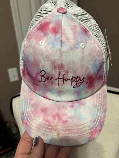 Be happy pink ballcap